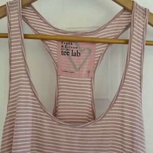 Frank & Eileen Striped Racerback Tank - pink/white stripe - M